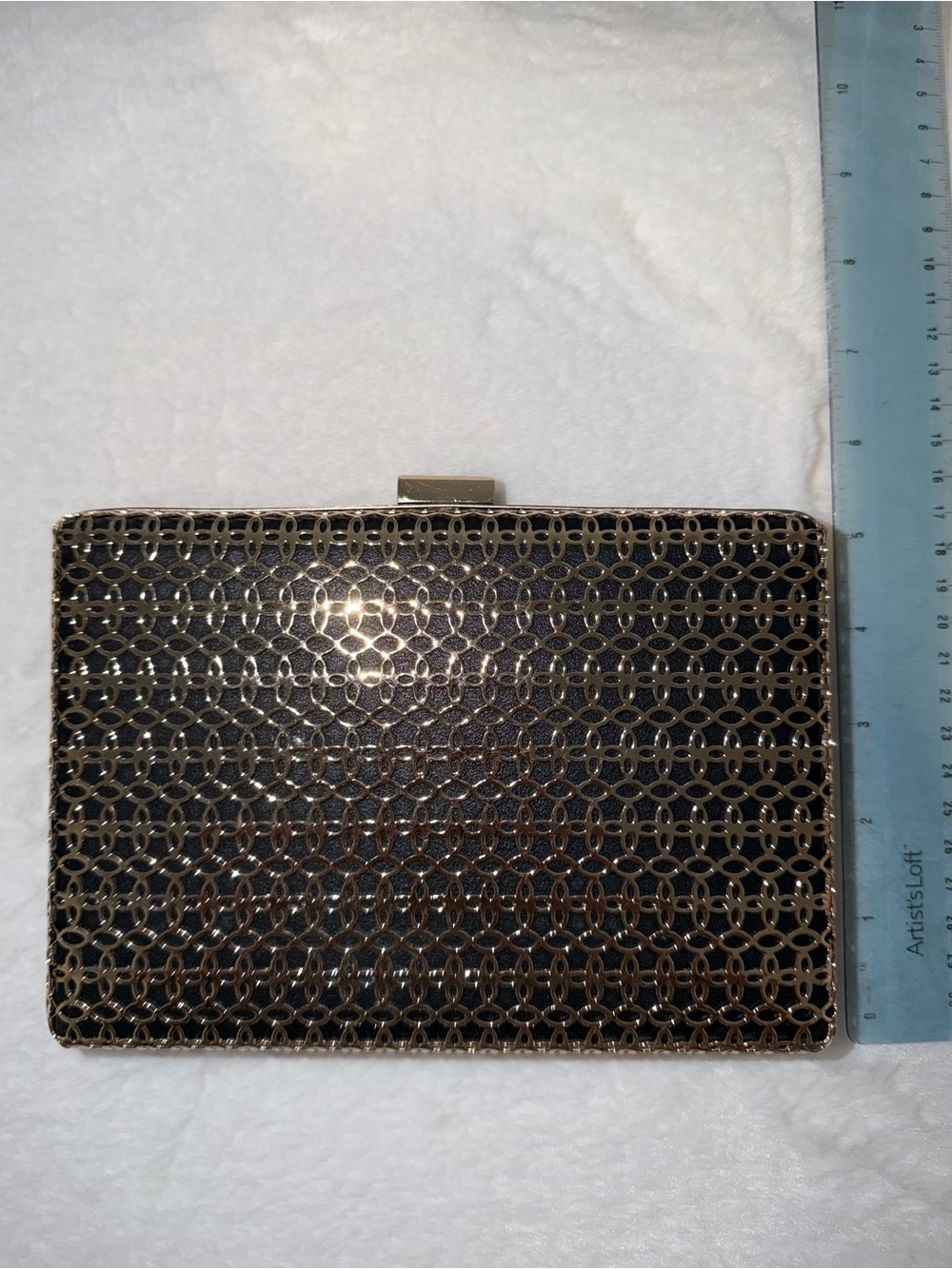 Metallic Gold Mesh Evening Clutch - Women Accessories